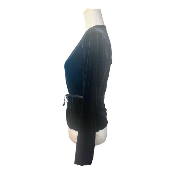 Y2K Black Velvet Whimsigoth Jacket Women’s Small Glam Dark Romantic Minimalist - Picture 3 of 6